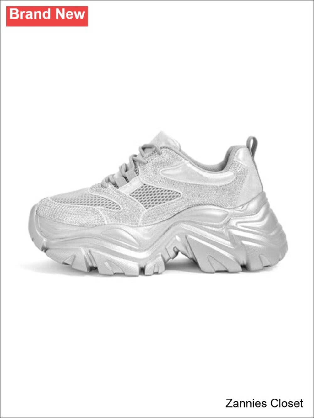 ✨ Chunky Platform Sneakers Faux Leather Walking Shoes Memory Foam